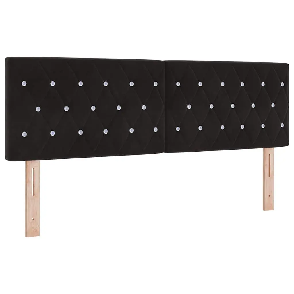 LED Headboard Engineered Wood 160 cm Black