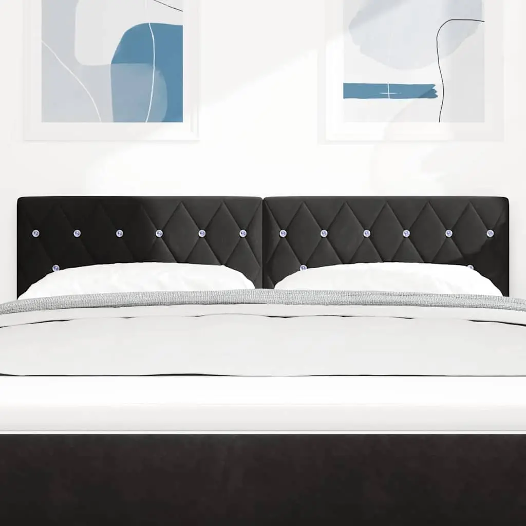 LED Headboard Engineered Wood 160 cm Black