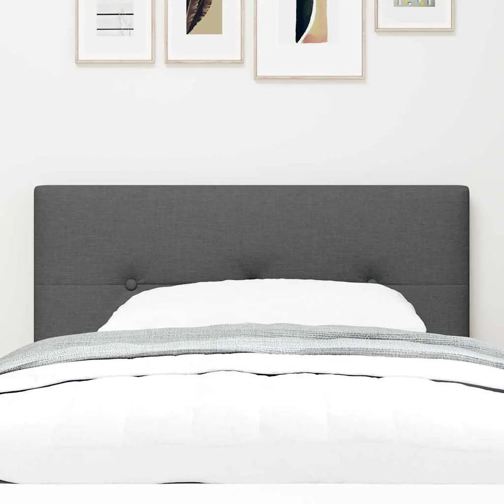 LED Headboard Polyester 100cm Grey Fabric Adjustable Height Modern Wall Mounted