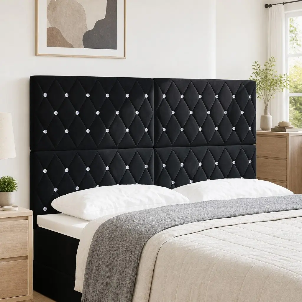 Black LED Headboard with Adjustable RGB Lights 160cm