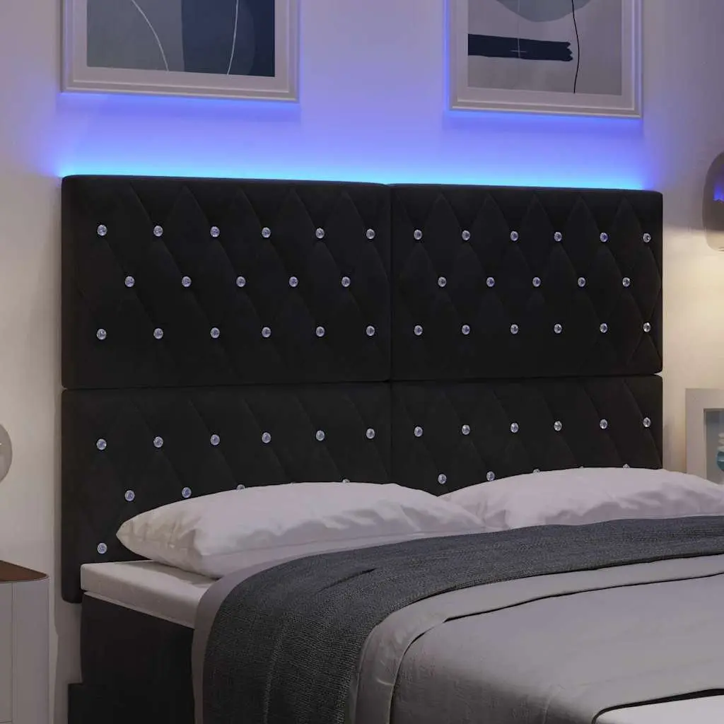 Black LED Headboard with Adjustable RGB Lights 160cm