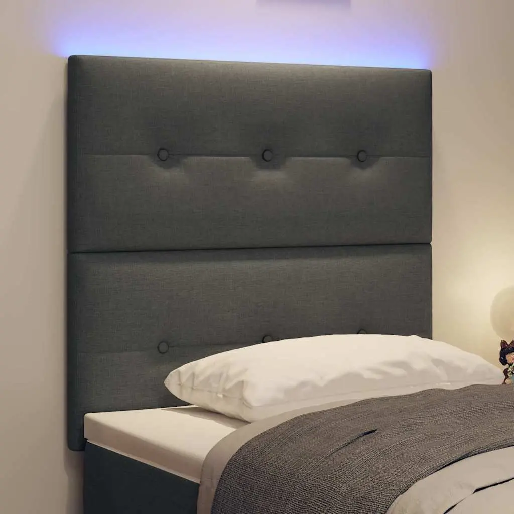 Adjustable Height LED Headboard 80cm in Grey Fabric