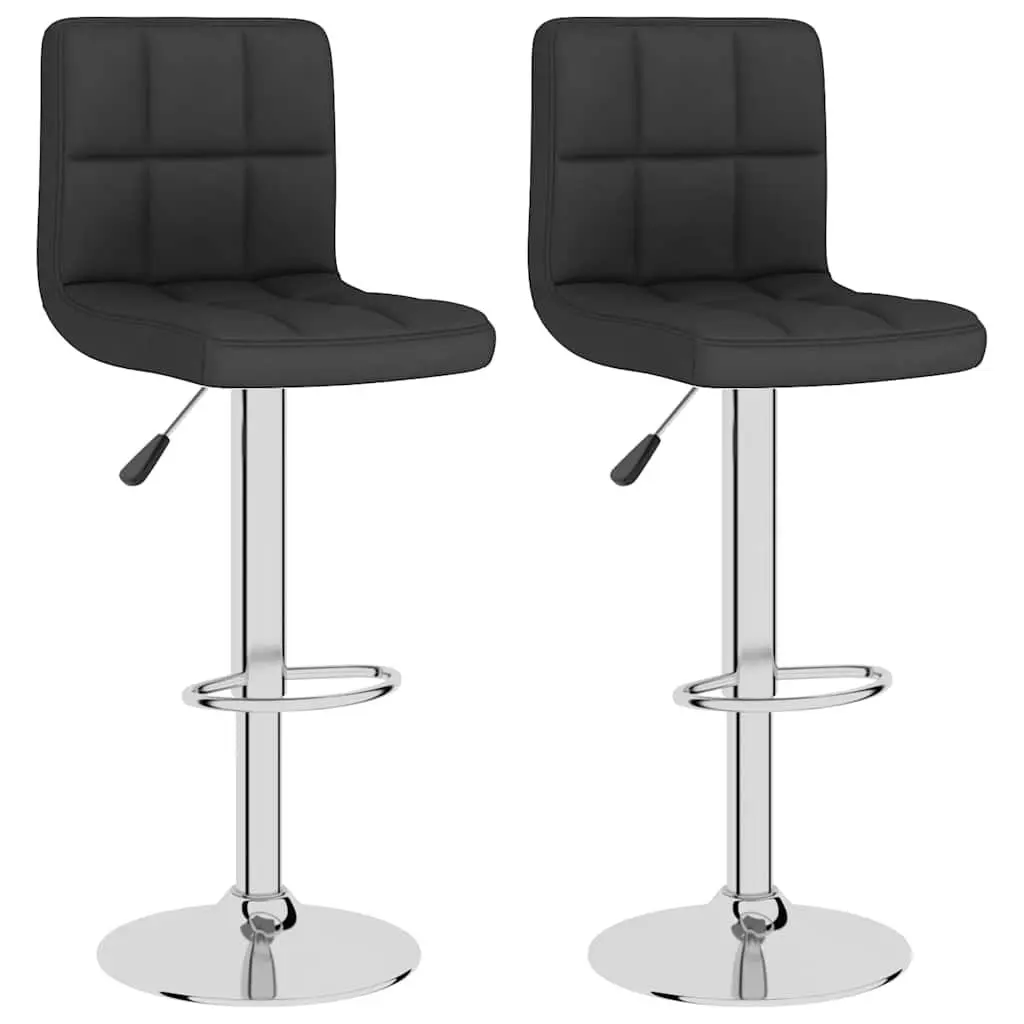Black Fabric Bar Stools with Swivel and Height Adjustment