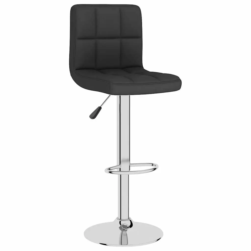 Black Fabric Bar Stools with Swivel and Height Adjustment