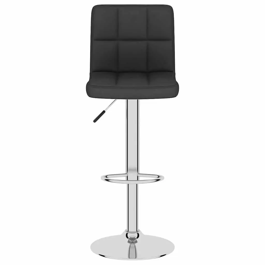Black Fabric Bar Stools with Swivel and Height Adjustment