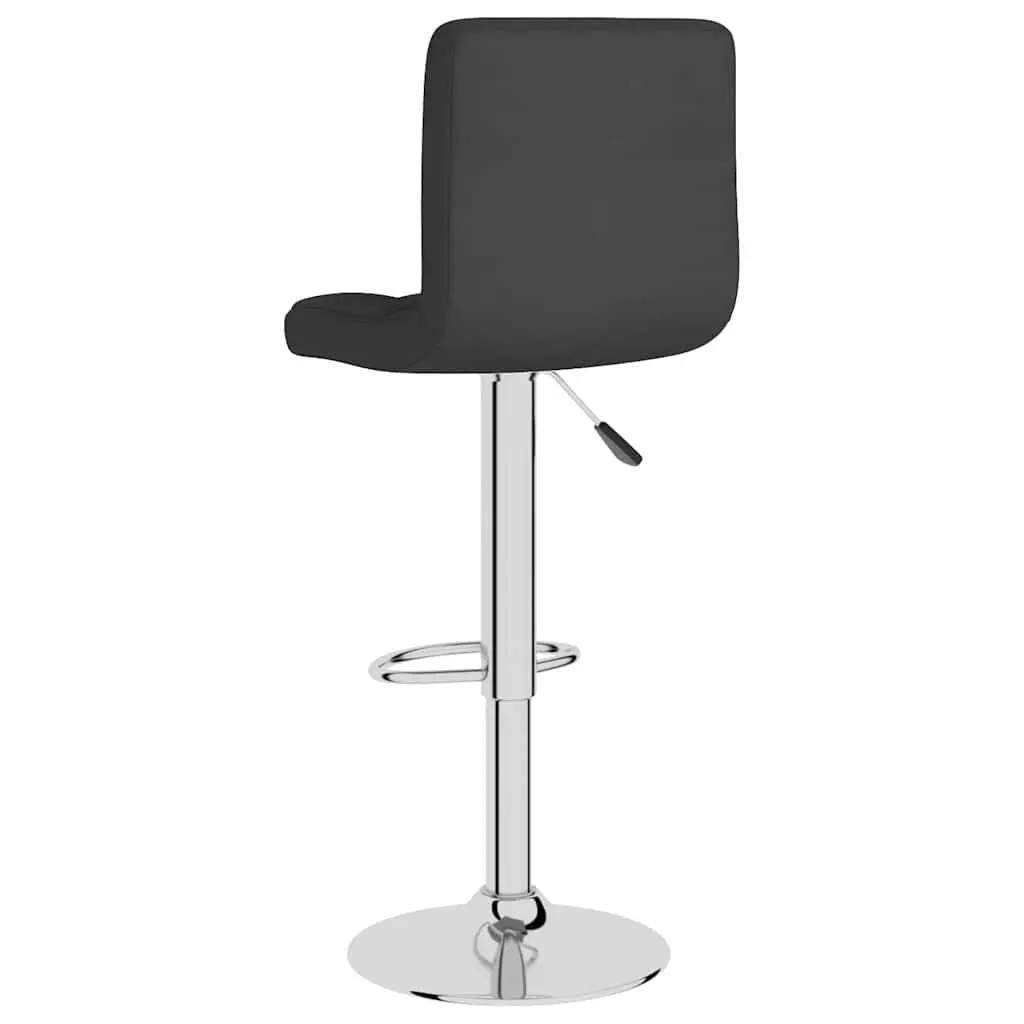 Black Fabric Bar Stools with Swivel and Height Adjustment