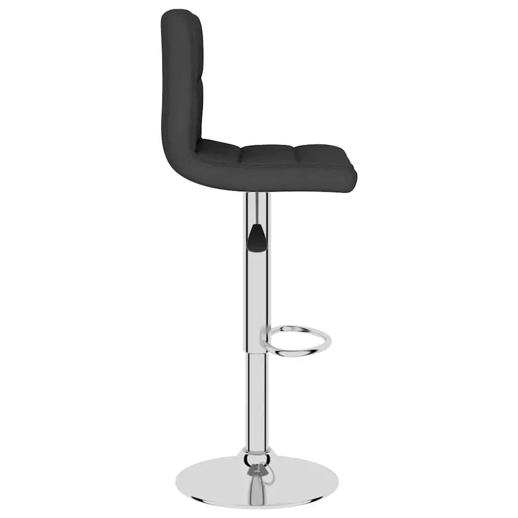 Black Fabric Bar Stools with Swivel and Height Adjustment