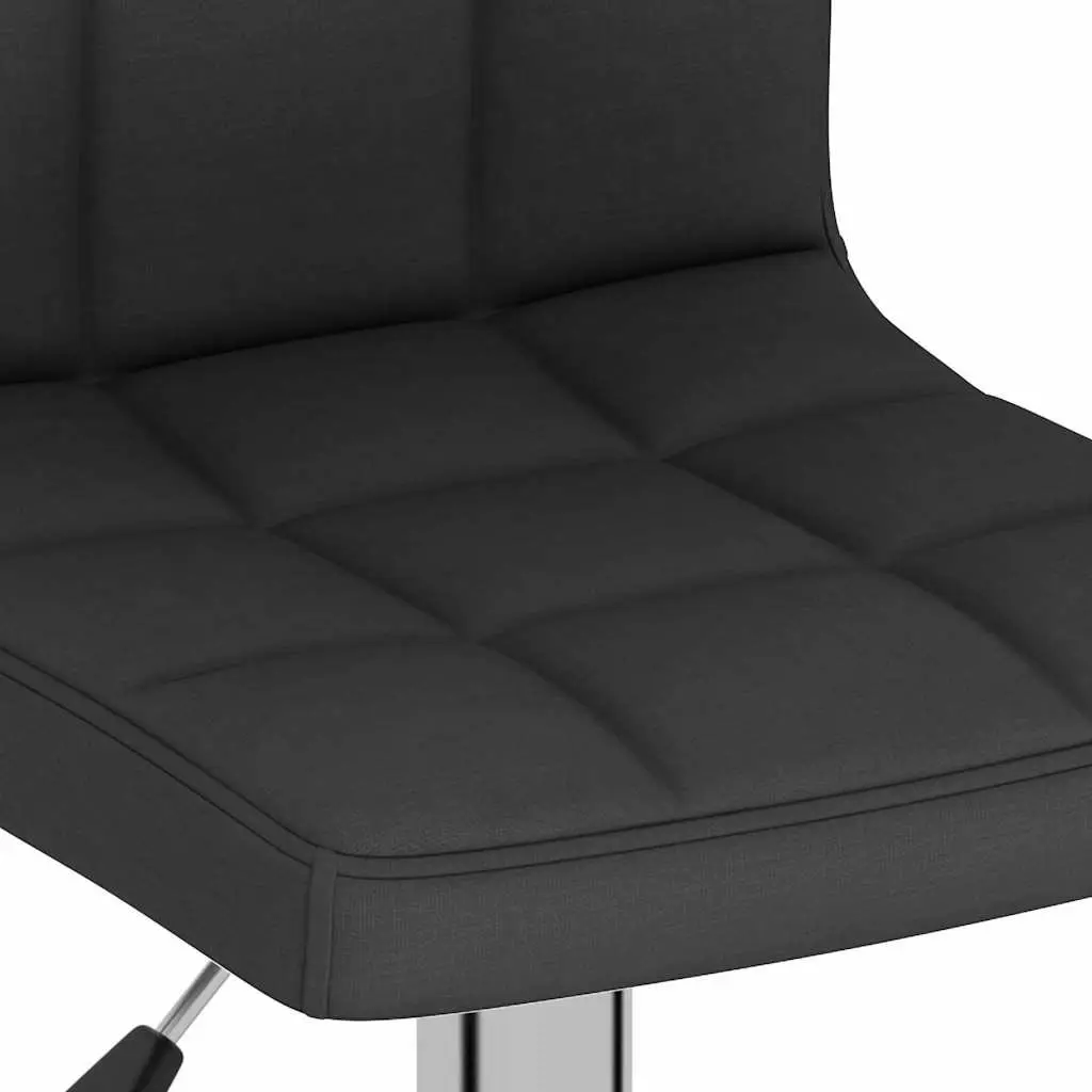 Black Fabric Bar Stools with Swivel and Height Adjustment