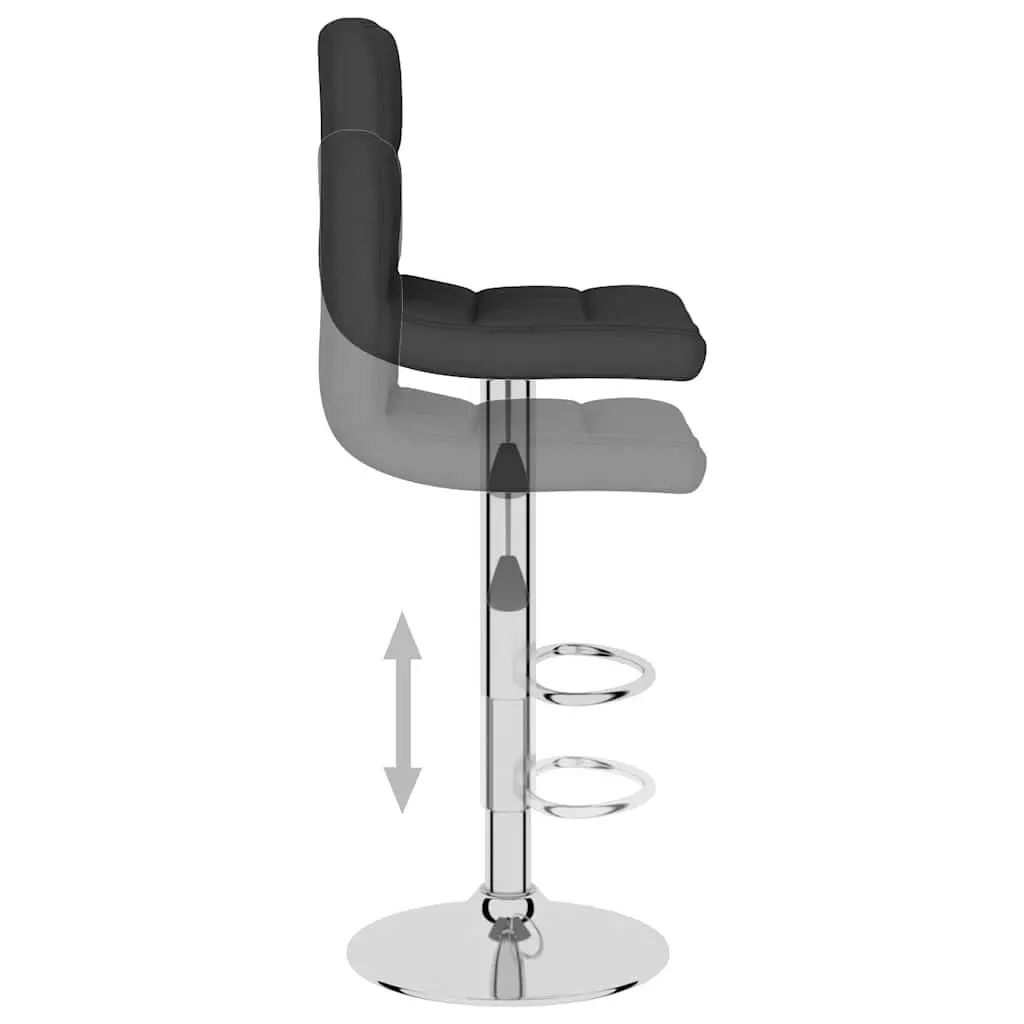Black Fabric Bar Stools with Swivel and Height Adjustment
