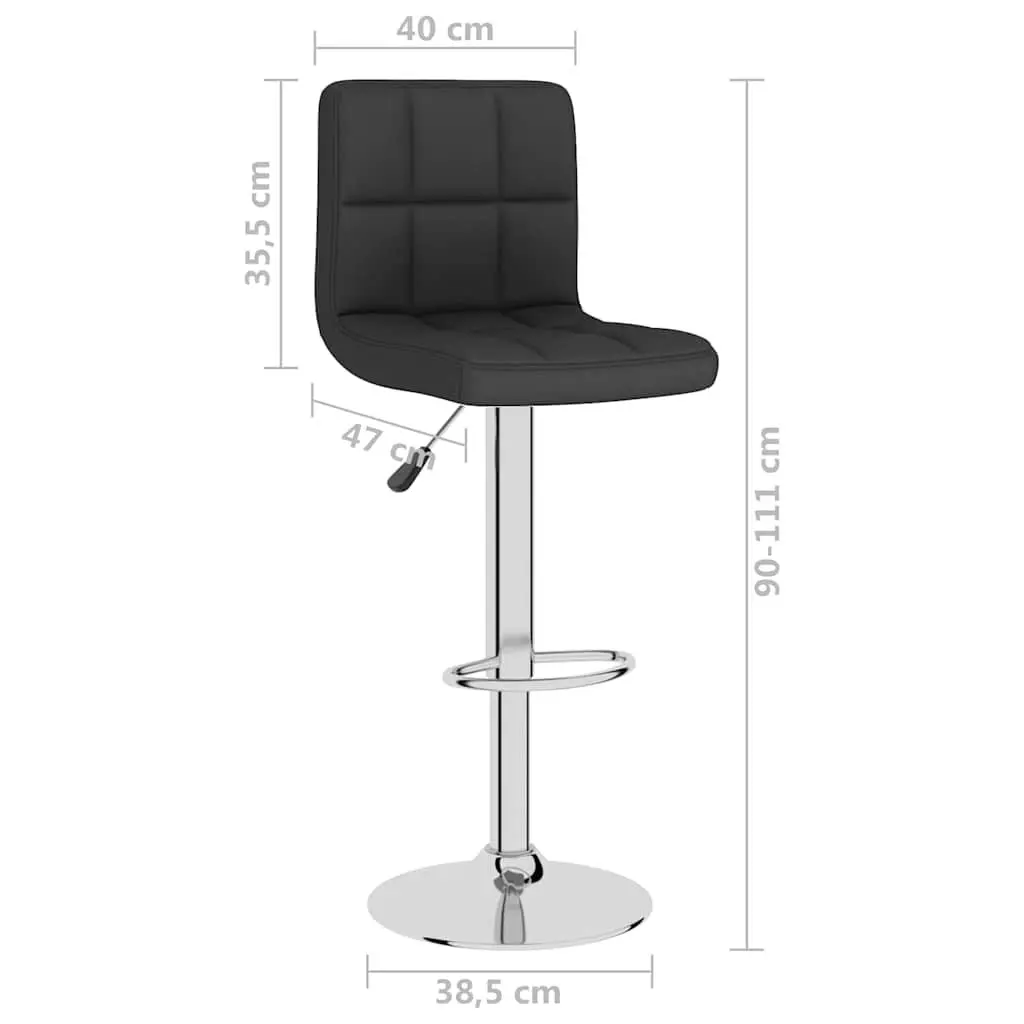 Black Fabric Bar Stools with Swivel and Height Adjustment
