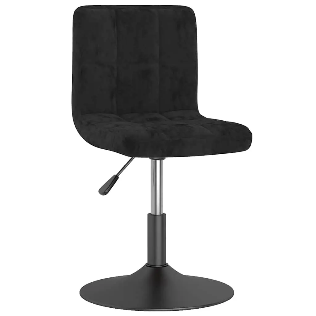 Adjustable Black Velvet Swivel Dining Chair Set of 2