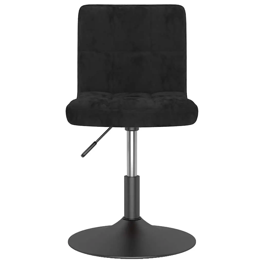 Adjustable Black Velvet Swivel Dining Chair Set of 2