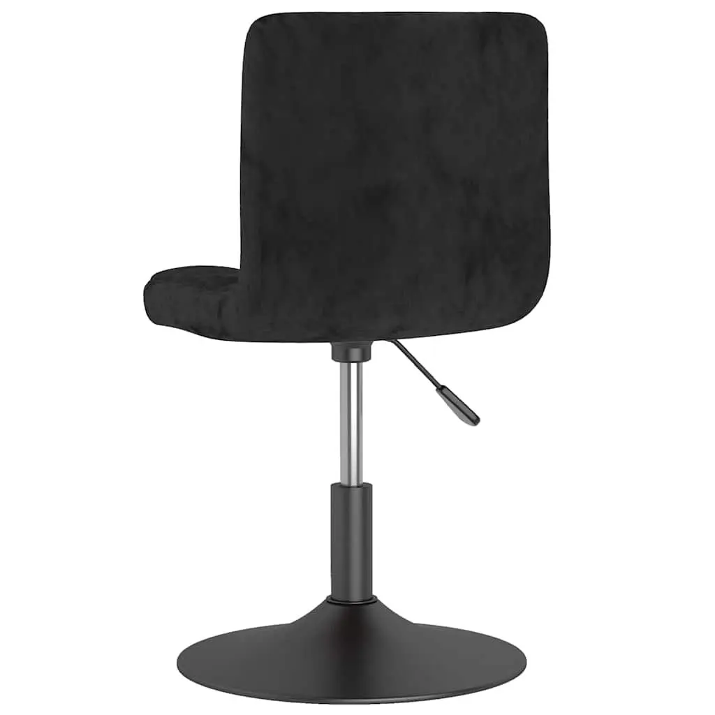 Adjustable Black Velvet Swivel Dining Chair Set of 2