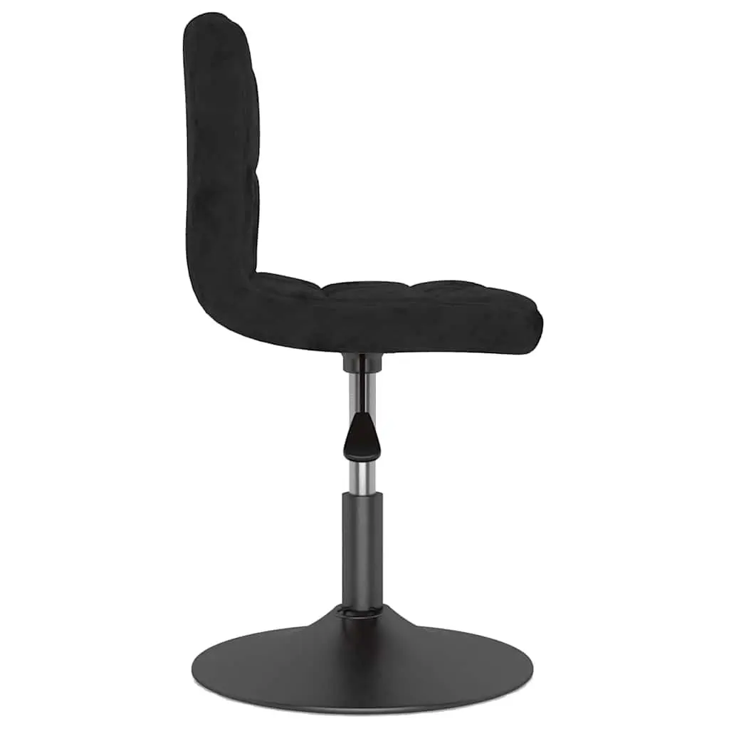 Adjustable Black Velvet Swivel Dining Chair Set of 2