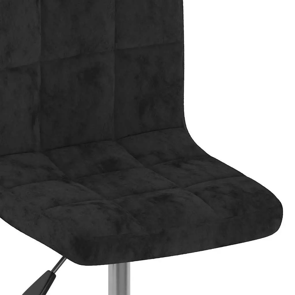 Adjustable Black Velvet Swivel Dining Chair Set of 2