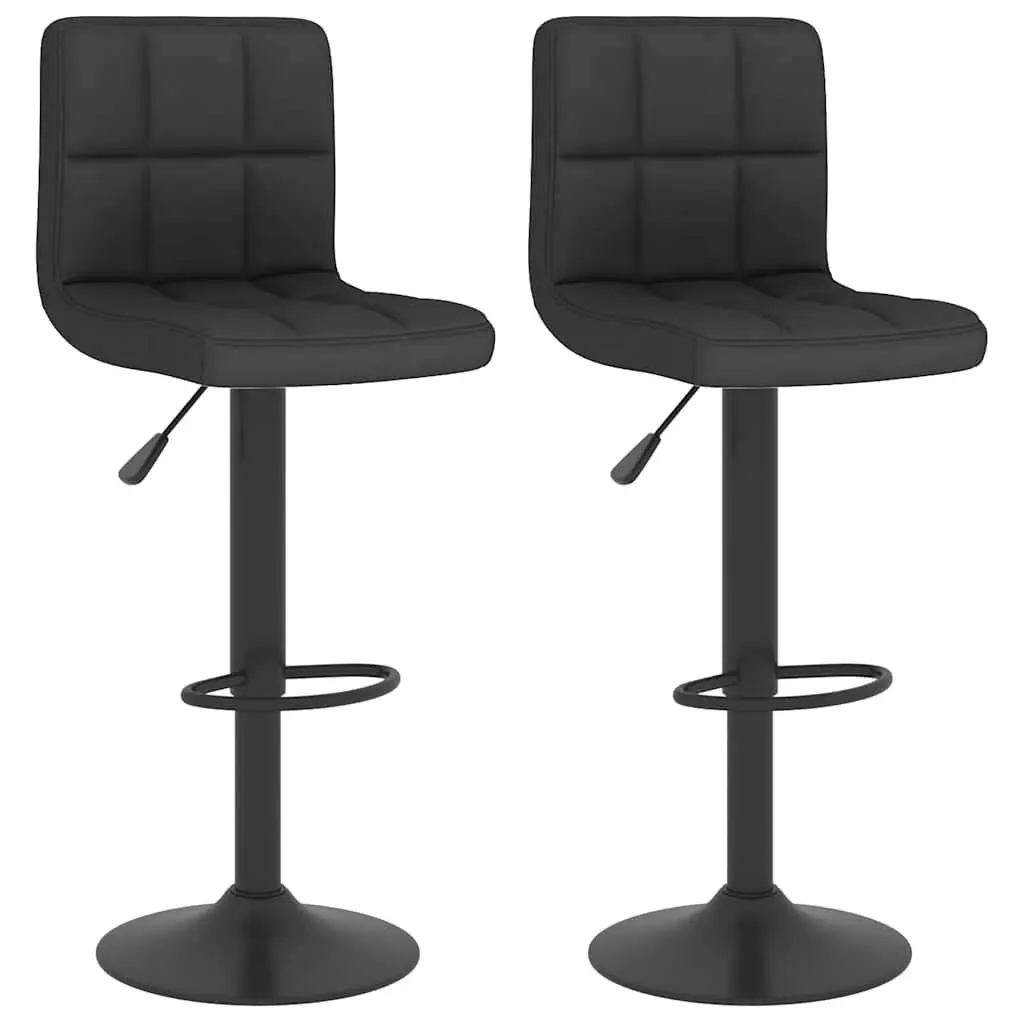 Adjustable Black Fabric Bar Stools with Swivel Feature