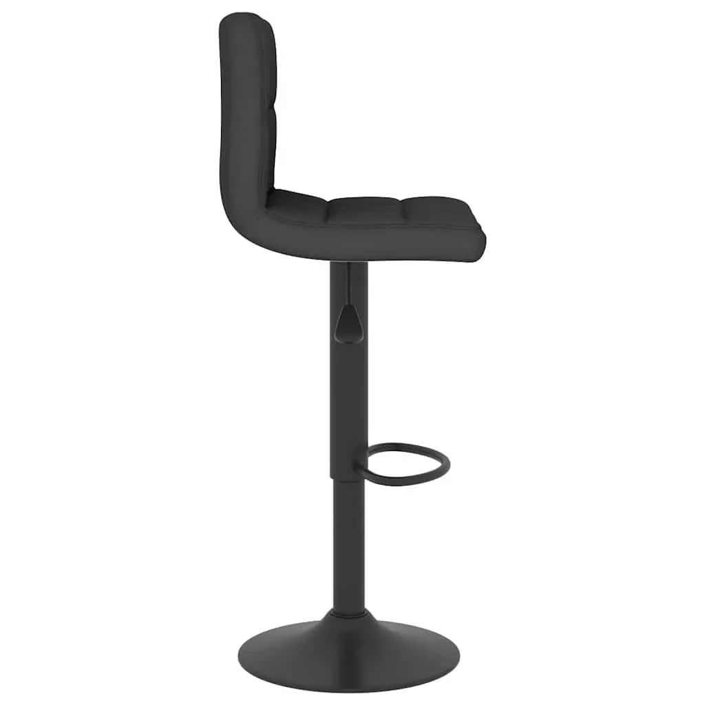 Adjustable Black Fabric Bar Stools with Swivel Feature