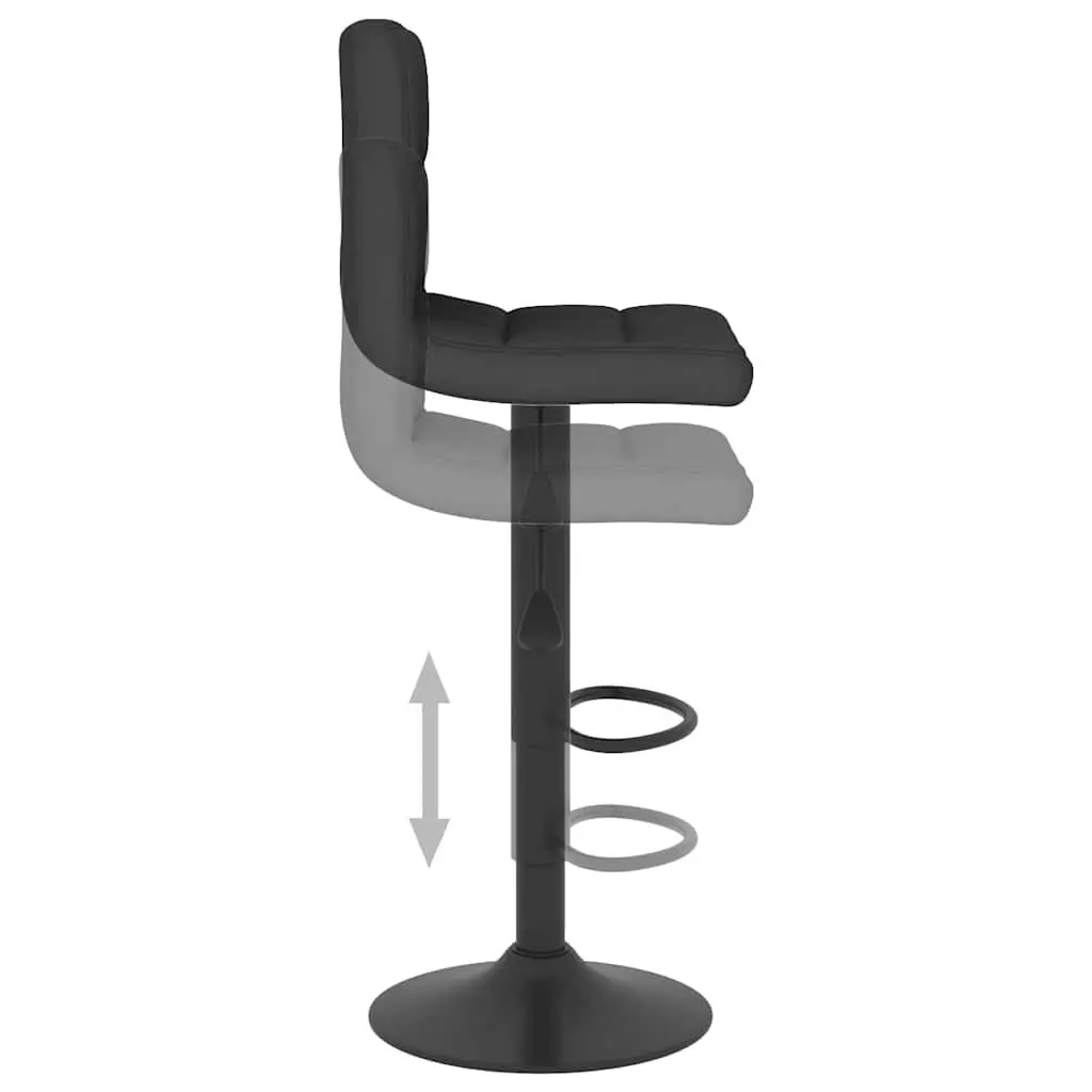 Adjustable Black Fabric Bar Stools with Swivel Feature