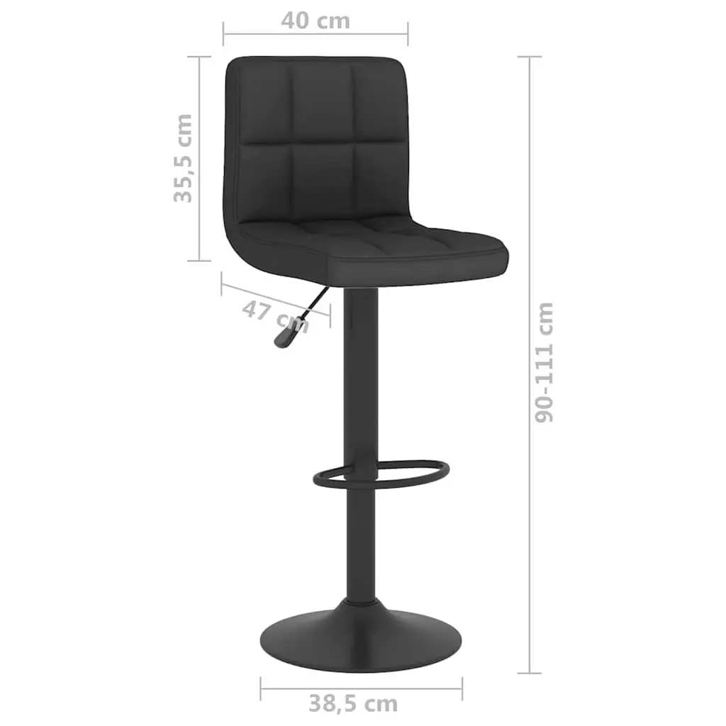 Adjustable Black Fabric Bar Stools with Swivel Feature
