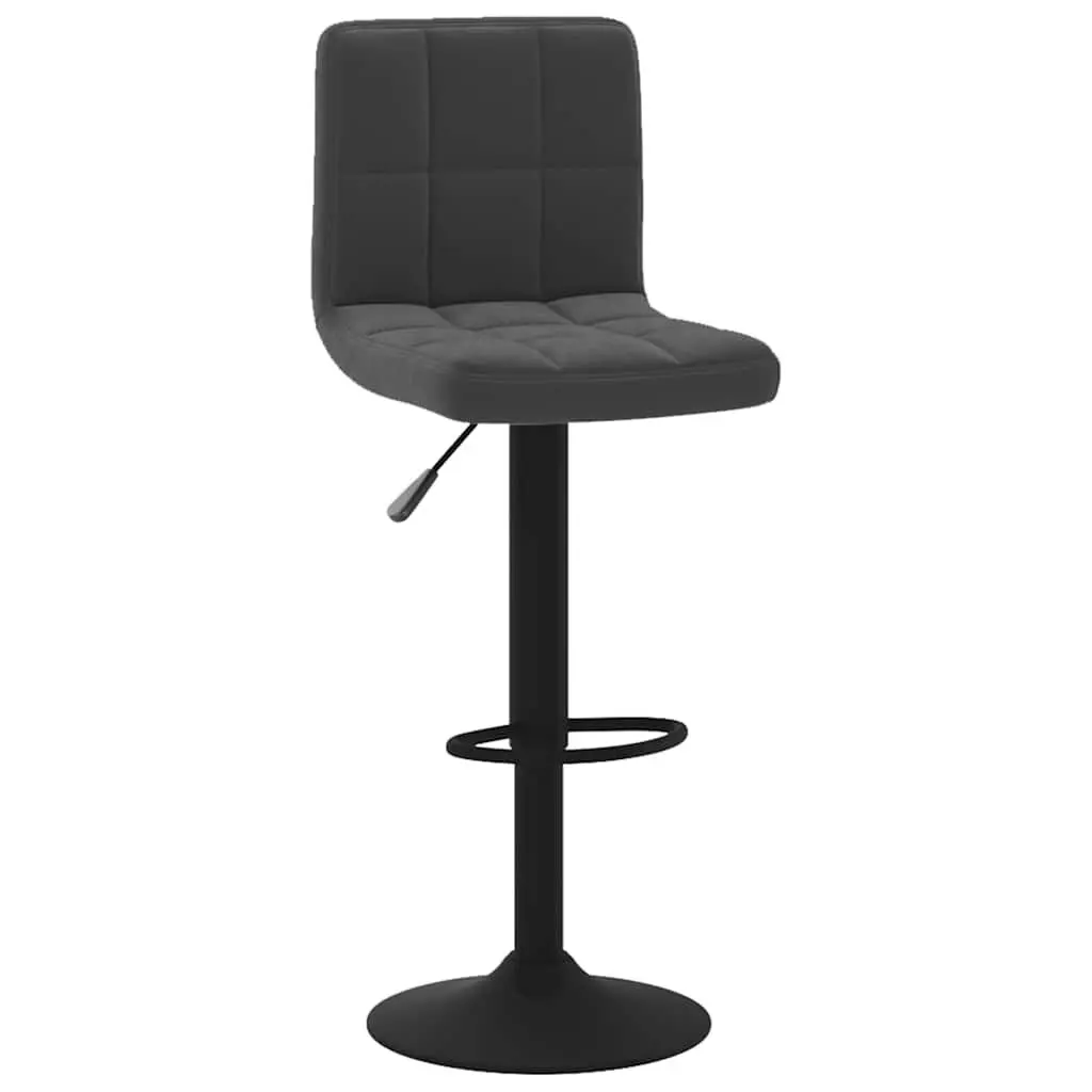 Adjustable Black Velvet Bar Stools with Chrome Base