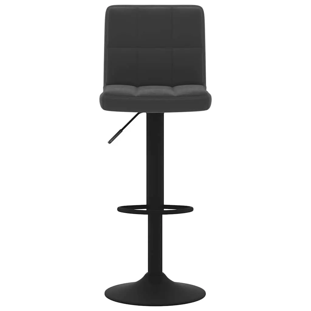 Adjustable Black Velvet Bar Stools with Chrome Base