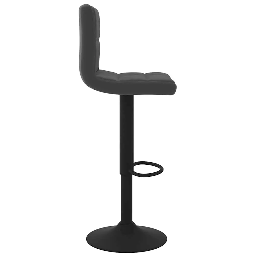 Adjustable Black Velvet Bar Stools with Chrome Base
