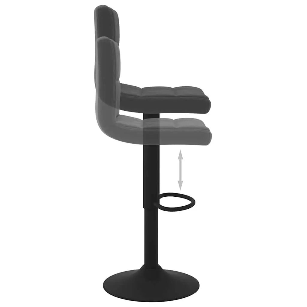 Adjustable Black Velvet Bar Stools with Chrome Base