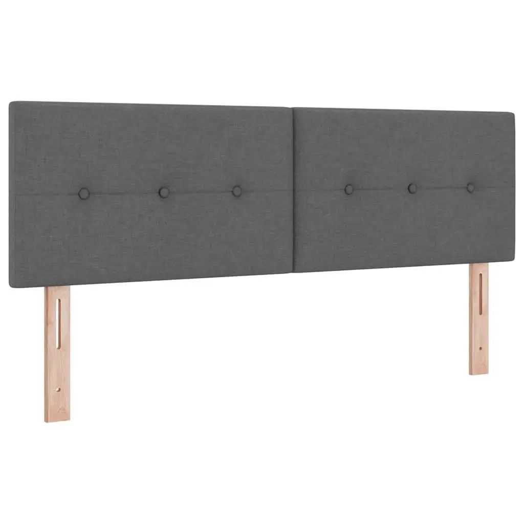 Dark Grey and White Box Spring Bed with Adjustable Headboard