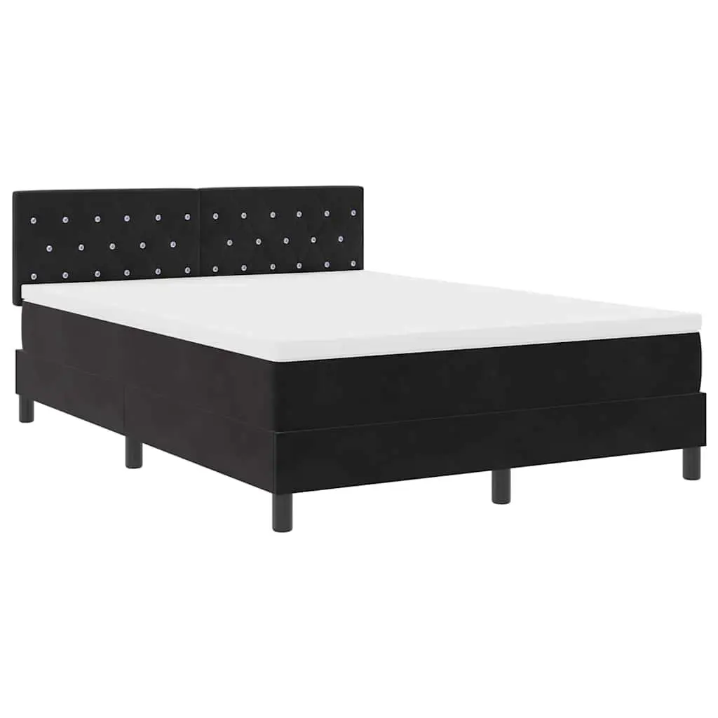 Black and White Box Spring Bed 152 x 203 cm