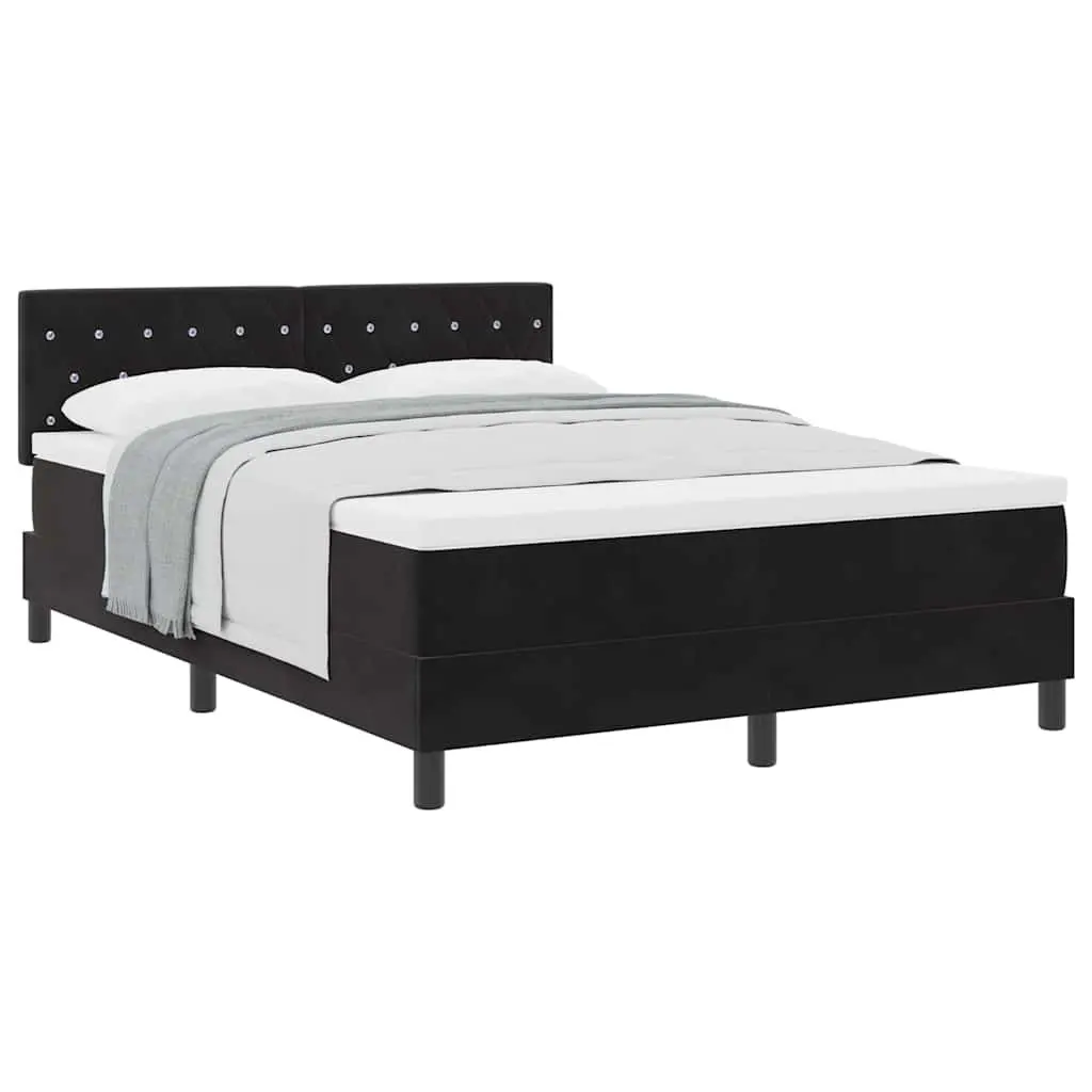 Black and White Box Spring Bed 152 x 203 cm