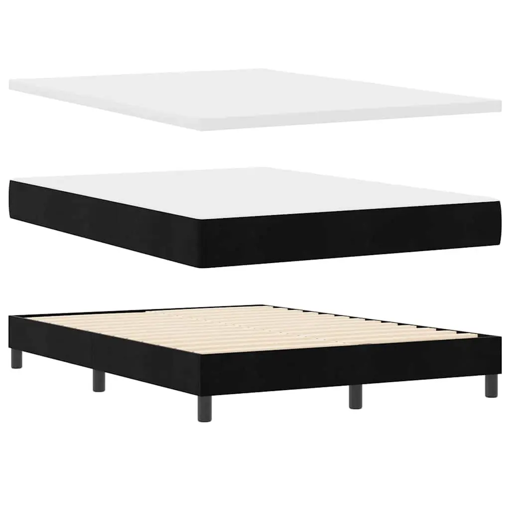 Black and White Box Spring Bed 152 x 203 cm