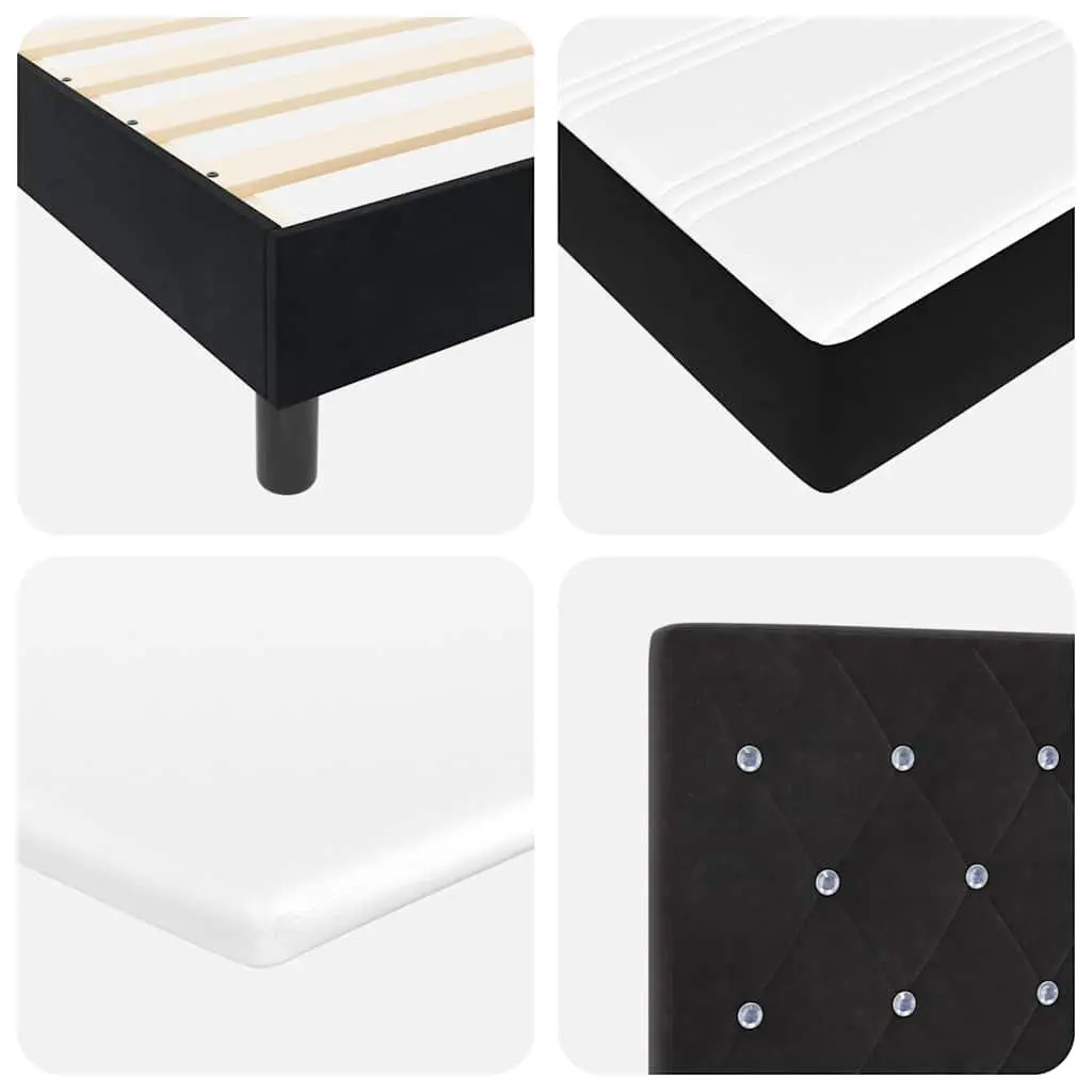 Black and White Box Spring Bed 152 x 203 cm