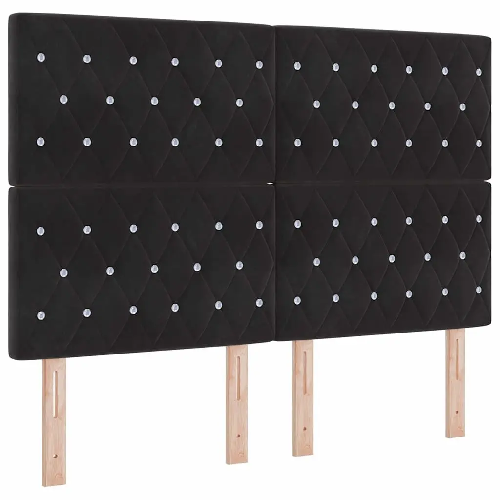 Box Spring Bed with Adjustable Headboard in Black and White