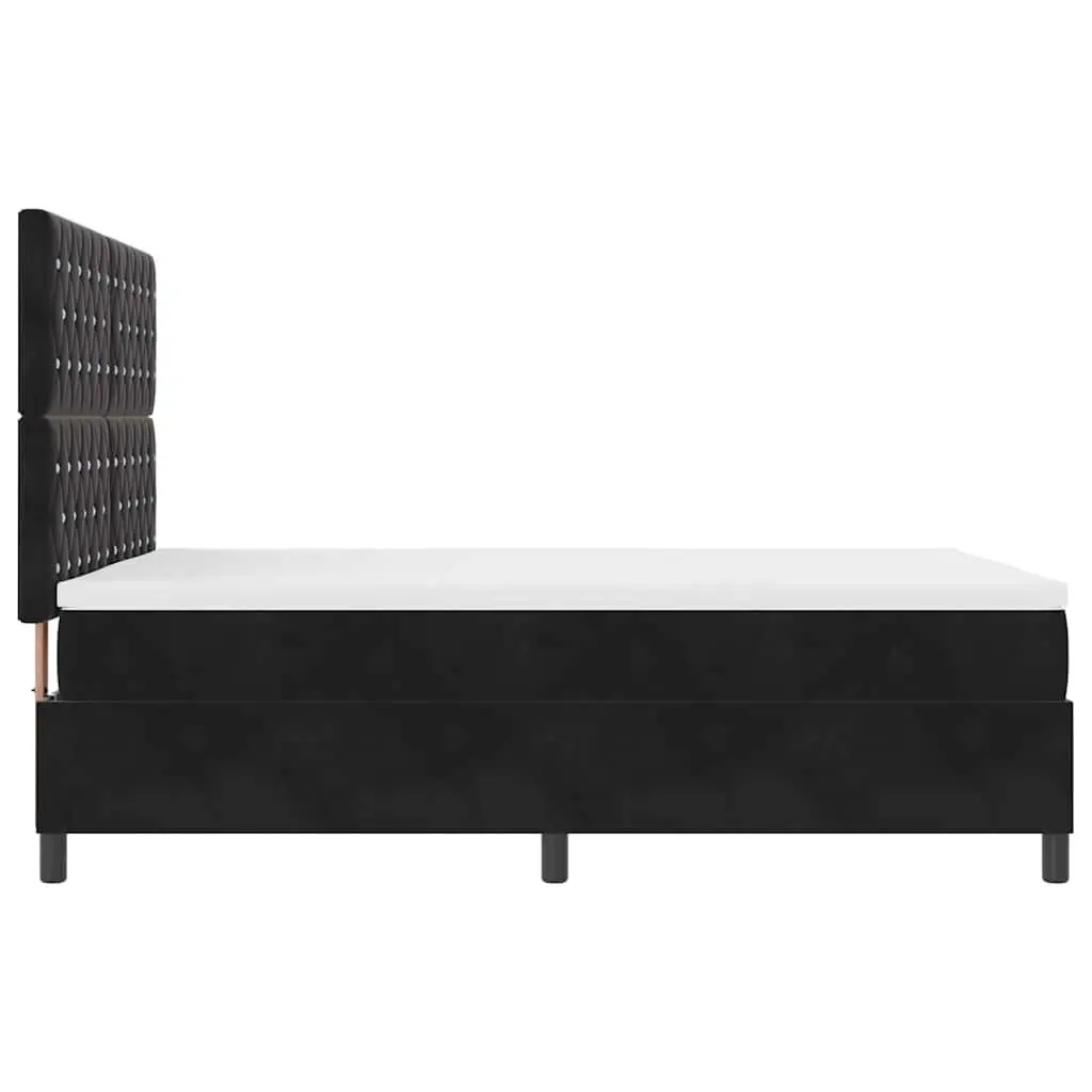Box Spring Bed with Adjustable Headboard in Black and White