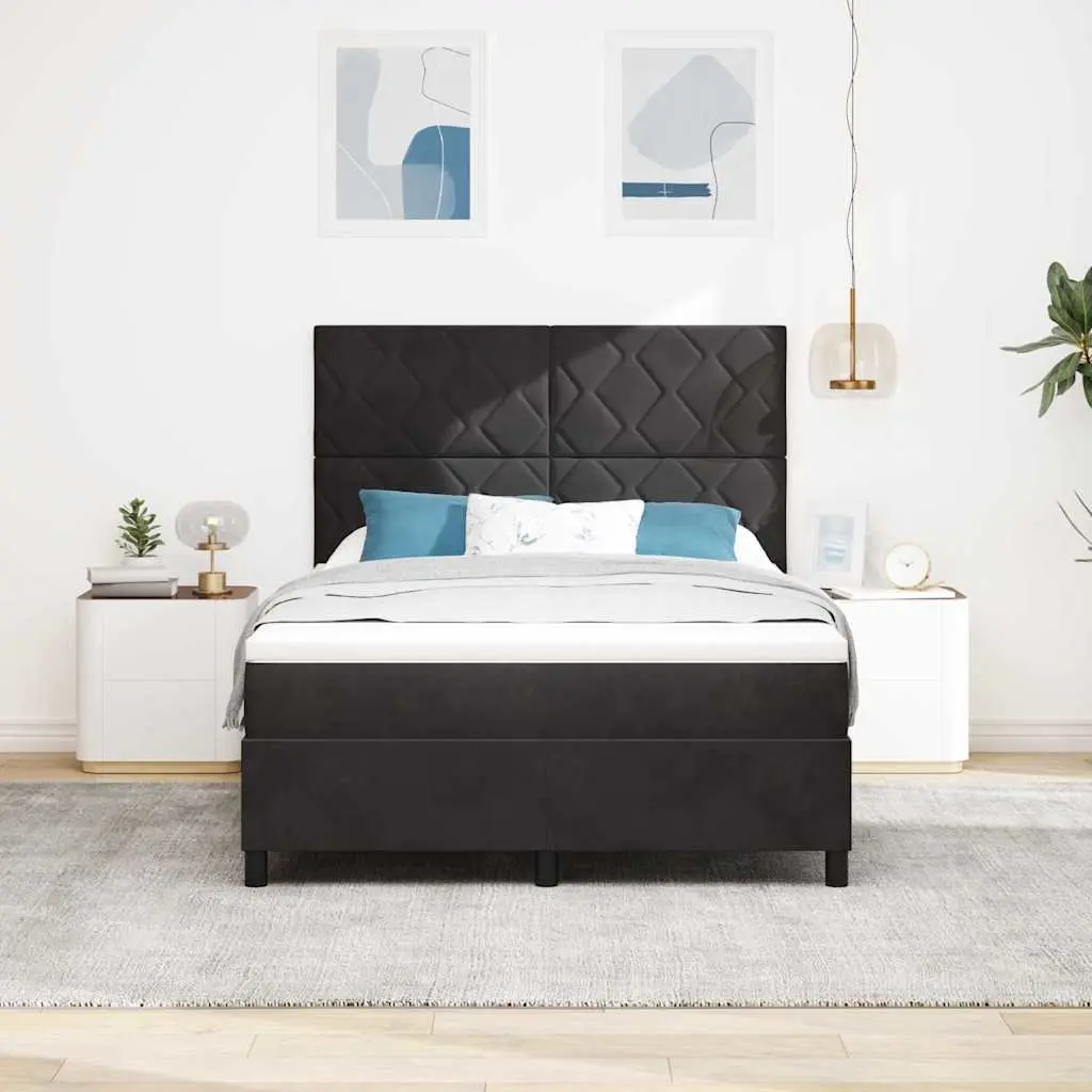 Box Spring Bed with Adjustable Headboard 137 x 187 cm