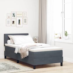 Modern Box Spring Bed with Adjustable Headboard and LED Lights