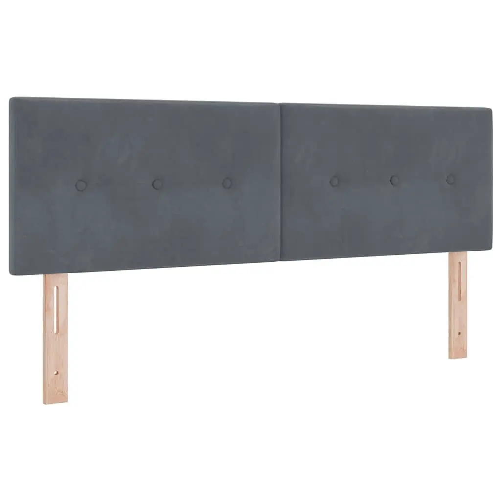 Dark Grey and White Box Spring Bed with Adjustable Headboard