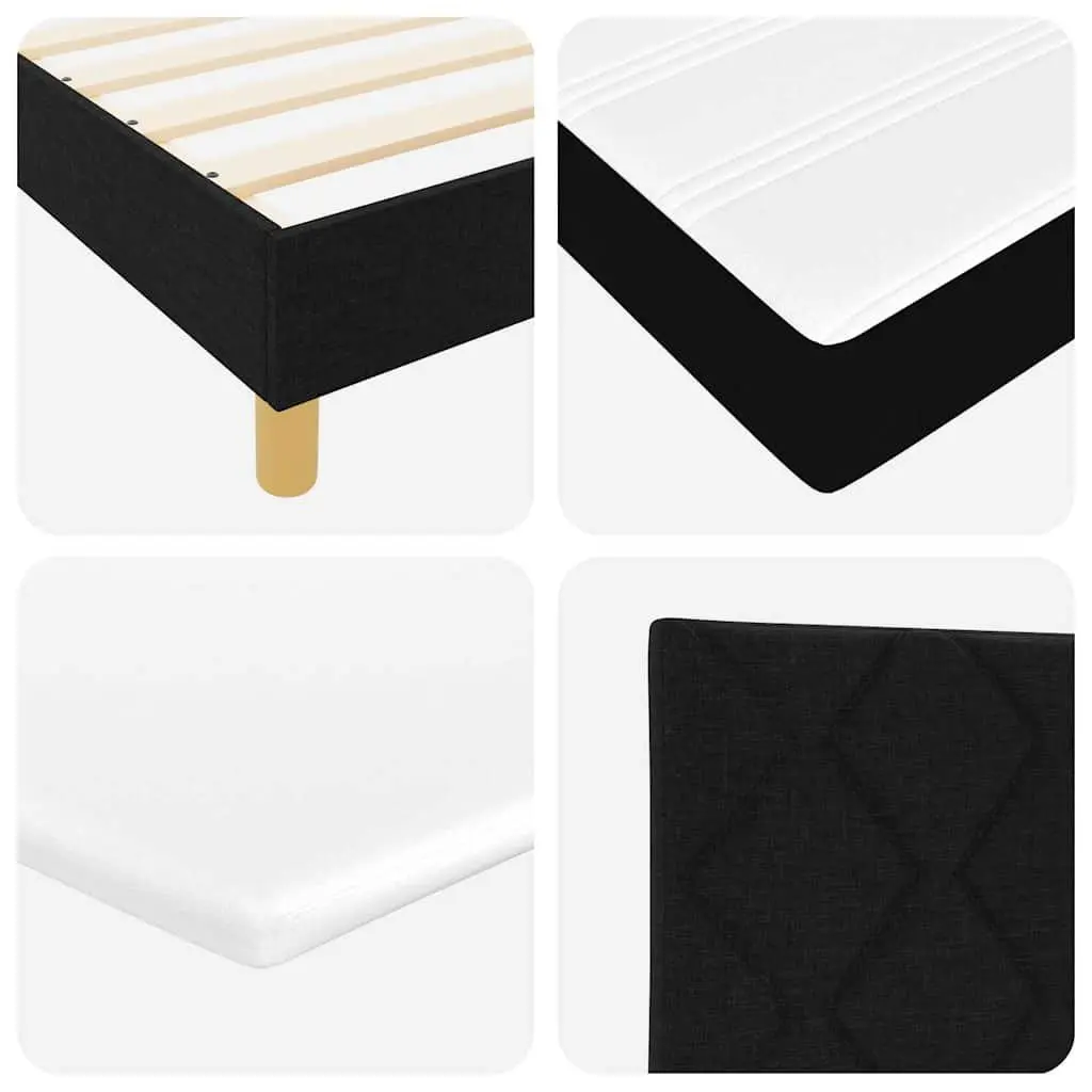 Box Spring Bed with Adjustable Headboard and LED Lights