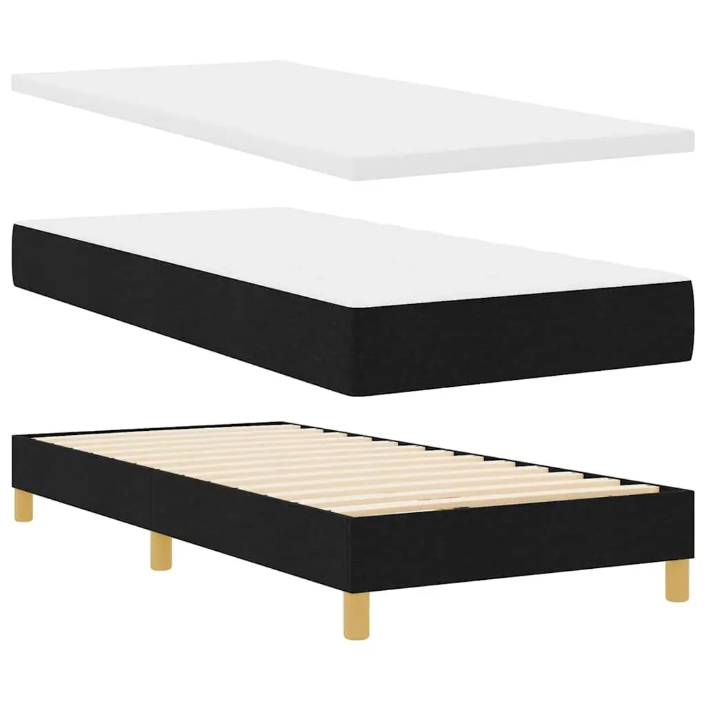 Box Spring Bed with Adjustable Headboard and LED Lights