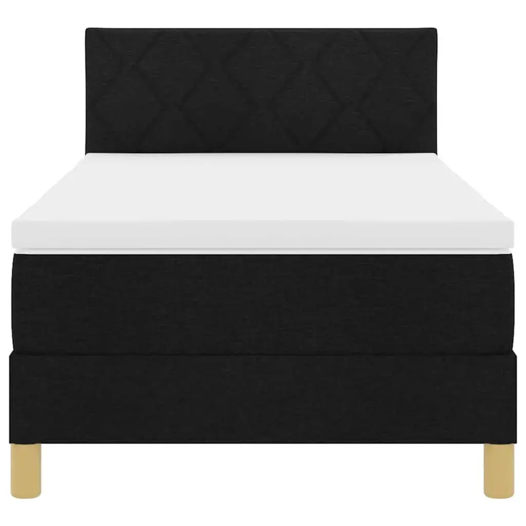 Box Spring Bed with Adjustable Headboard and LED Lights