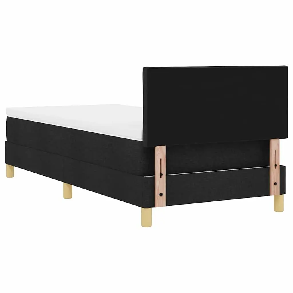 Box Spring Bed with Adjustable Headboard and LED Lights