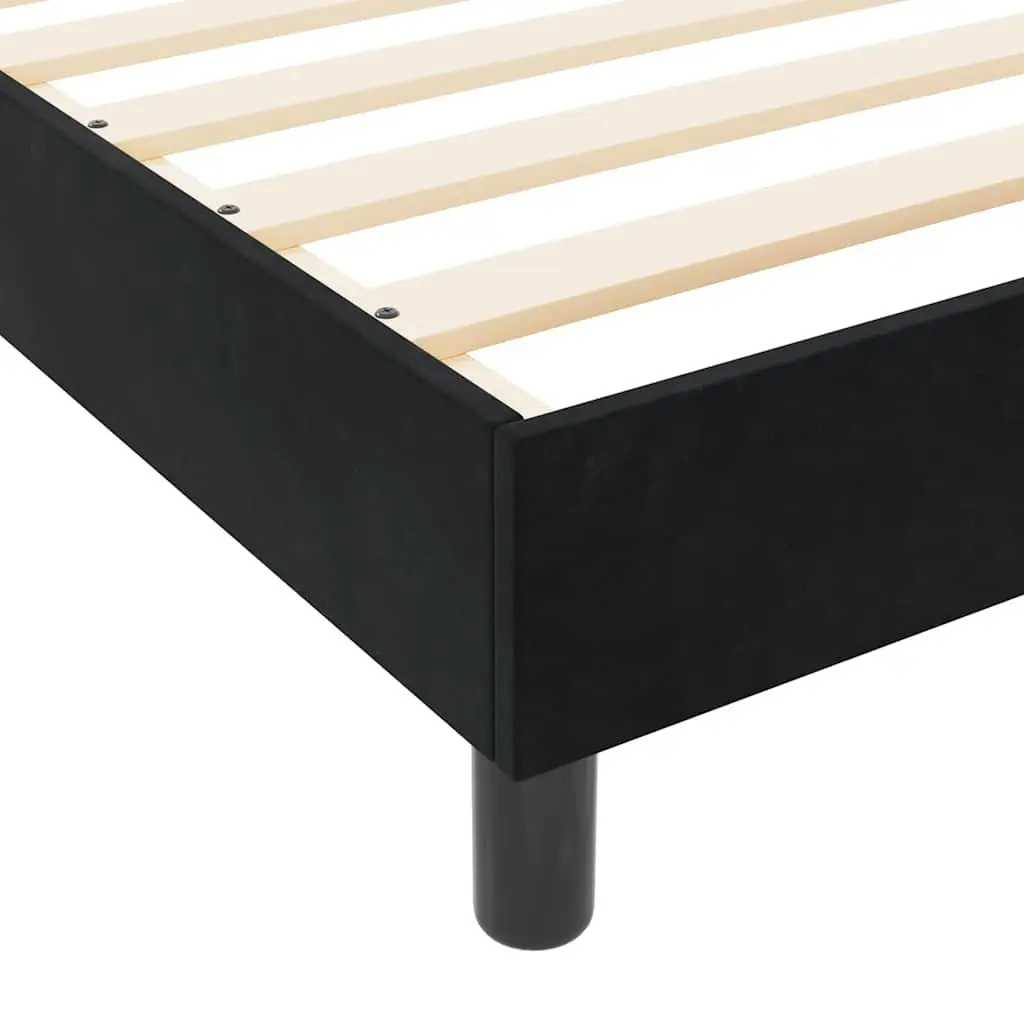 Black Bed Frame with Adjustable Headboard 152 x 203 cm