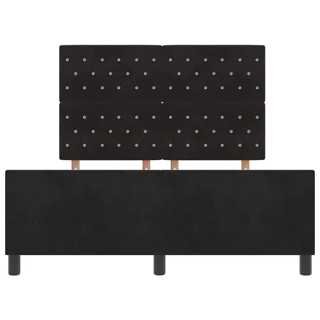 Black Bed Frame with Adjustable Headboard 152 x 203 cm