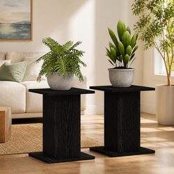 Black Modern Plant Stand Set of 2, 30x30x40cm
