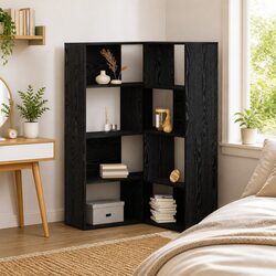 Sturdy Engineered Wood Wardrobe with 6-Tier Design