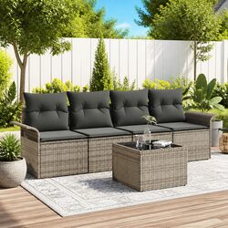 Premium 5 Piece Modular Garden Sofa Set in Grey
