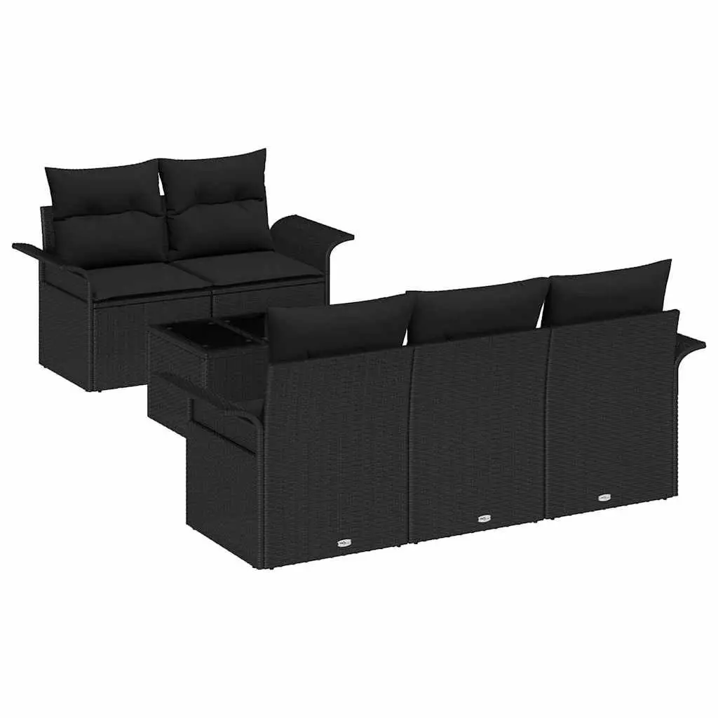 6 Piece Modular Poly Rattan Outdoor Sofa Set