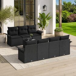 Sturdy 8-Piece Outdoor Garden Sofa Set with Storage