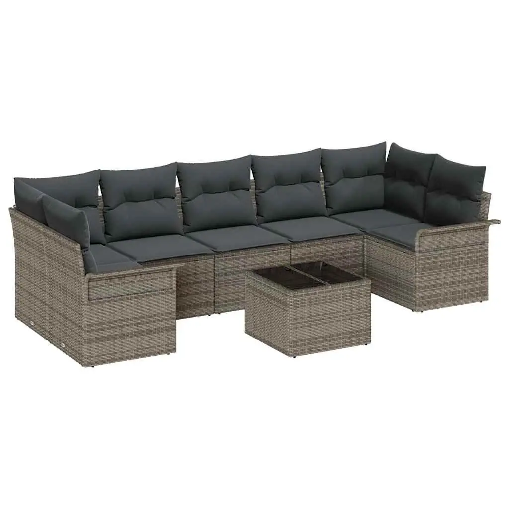 8-Piece Grey Modular Outdoor Garden Sofa Set
