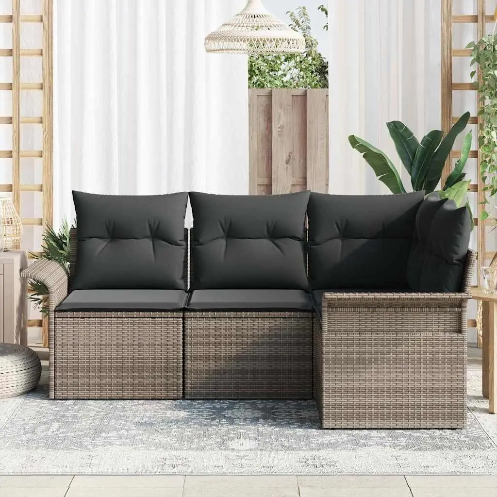 4 Piece Modular Garden Sofa Set in Grey